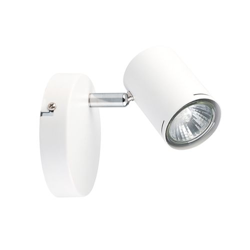 Aplique 1 Luz GU10 Base 11cm Blanco con Detalle Cromo Hafdís Markas
