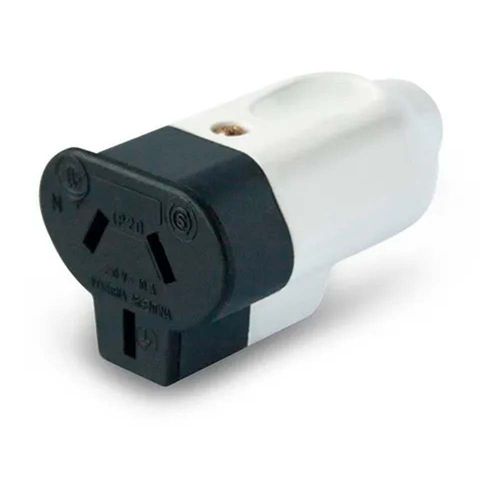Ficha Hembra 3 Patas Salida Inferior 10A Blanco Kalop