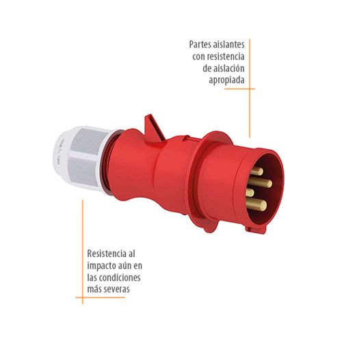 Ficha Macho 16A 2P+T 220V Ip67 Bals