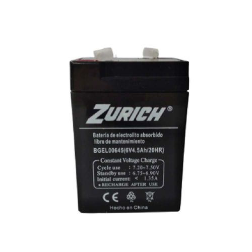 Bateria Electrol Absorbido 6V 4.5A Zurich
