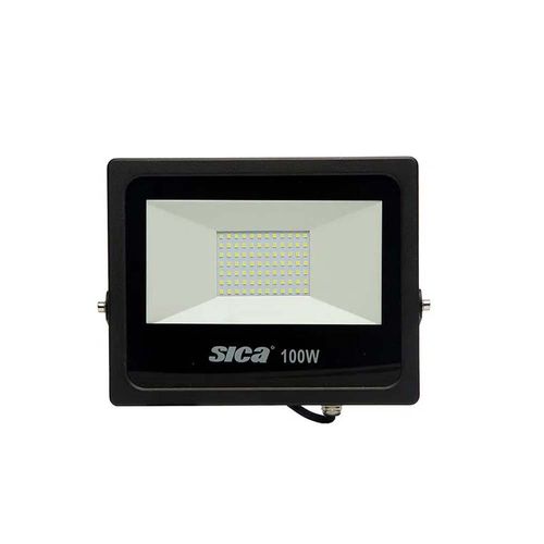 Reflector Led Smd Prof 100W Luz de Día Ip65 Negro Sica