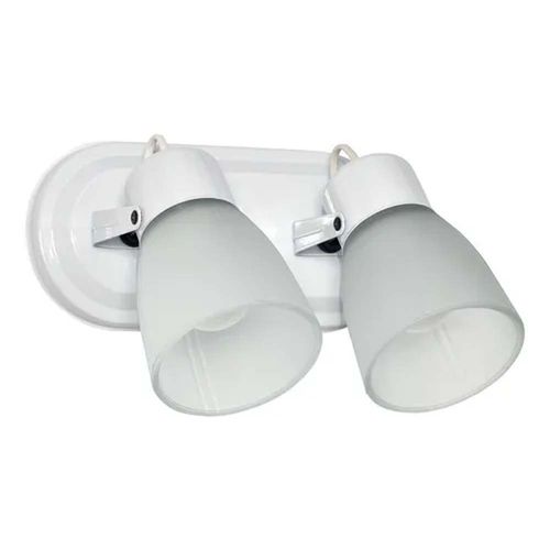 Aplique 2 Luces Base Oval con Tulip Vidrio Blanco San Justo