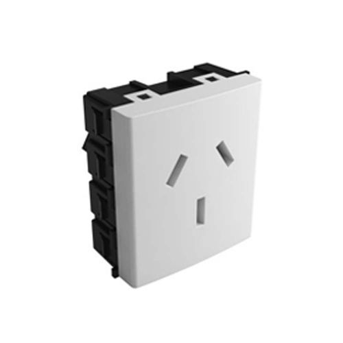 Toma Bi Polos con Tierra 2 Módulo 20A 250V Blanco Teclastar