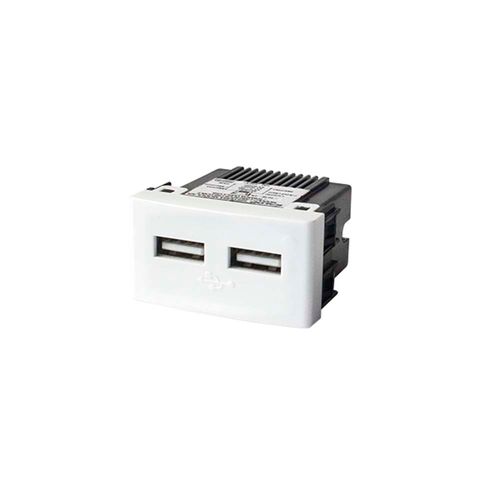 Módulo Toma Doble Usb Módulo Simple Blanco Kalop