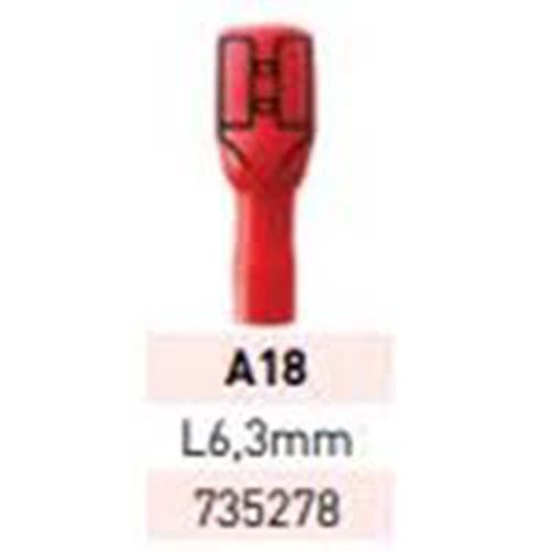 Terminal Preaislante Rojo 0.25-1.5mm Pala He 6.3mm A18 LCT