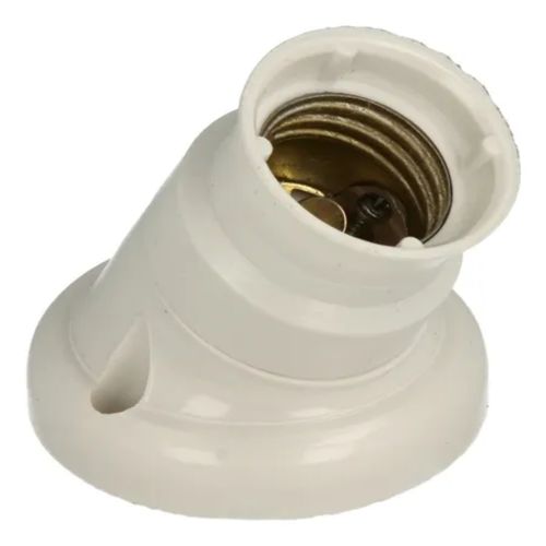 Receptaculo Curvo Bakelita Blanco E27