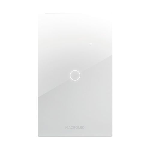 Llave Luz Smart 1 Canal Blanca Macroled Vidrio Wifi
