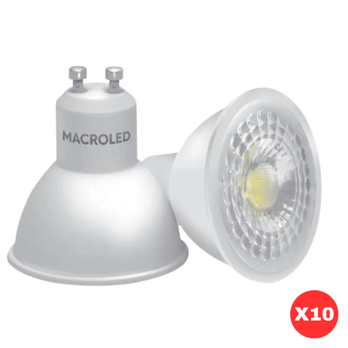 Pack x10 Lámpara Led Dicroica Pvc 7W 4500K Gu10 Macroled