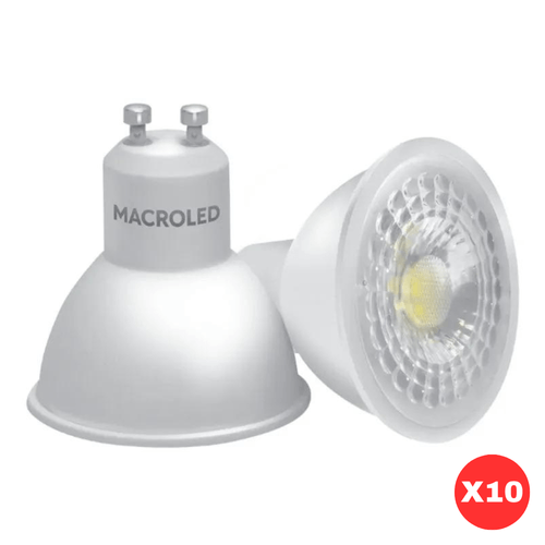 Pack x10 Lámpara Led Dicroica Pvc 7W 3000K Gu10 Macroled