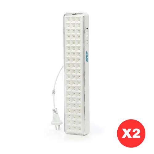 Pack x2 Luz Emergencia 60Leds Batería Litio 8Hs Auton Sica