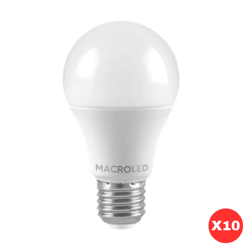 Pack x10 Lámpara Led Bulbo 15W E27 4500K Macroled