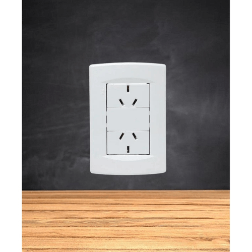 Llave de Luz Armada 2 Tomas Binorma Línea Life Blanco Sica